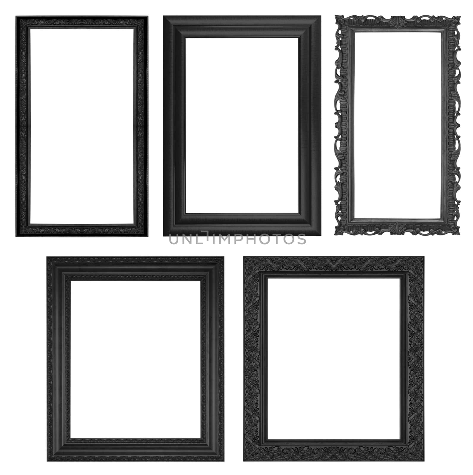 Set of black  vintage frame isolated on white background