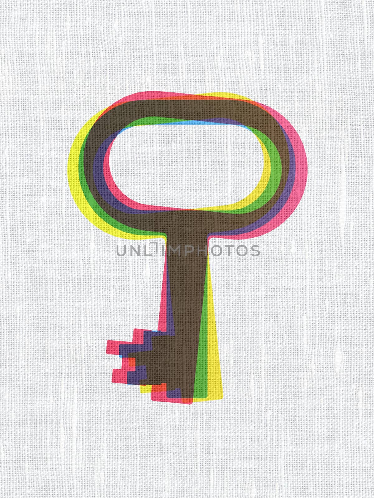 Security concept: Key on fabric texture background by maxkabakov