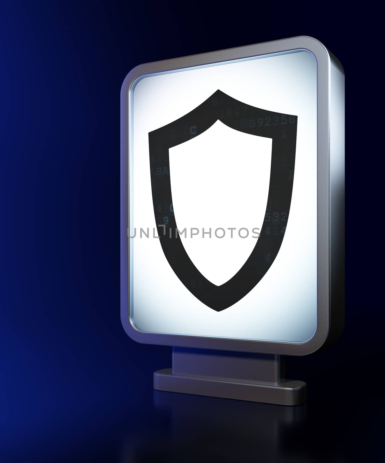 Security concept: Contoured Shield on billboard background by maxkabakov