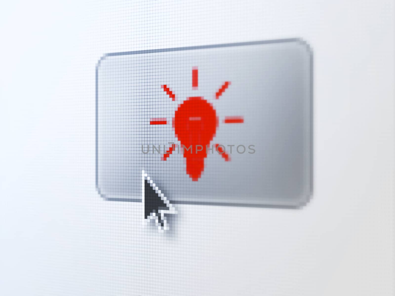 Finance concept: Light Bulb on digital button background by maxkabakov