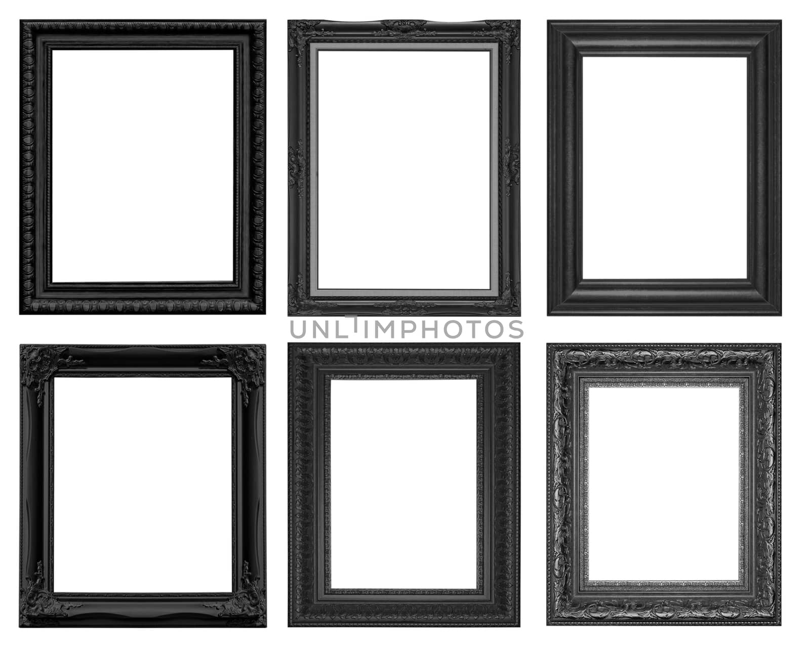 Set of black  vintage frame isolated on white background