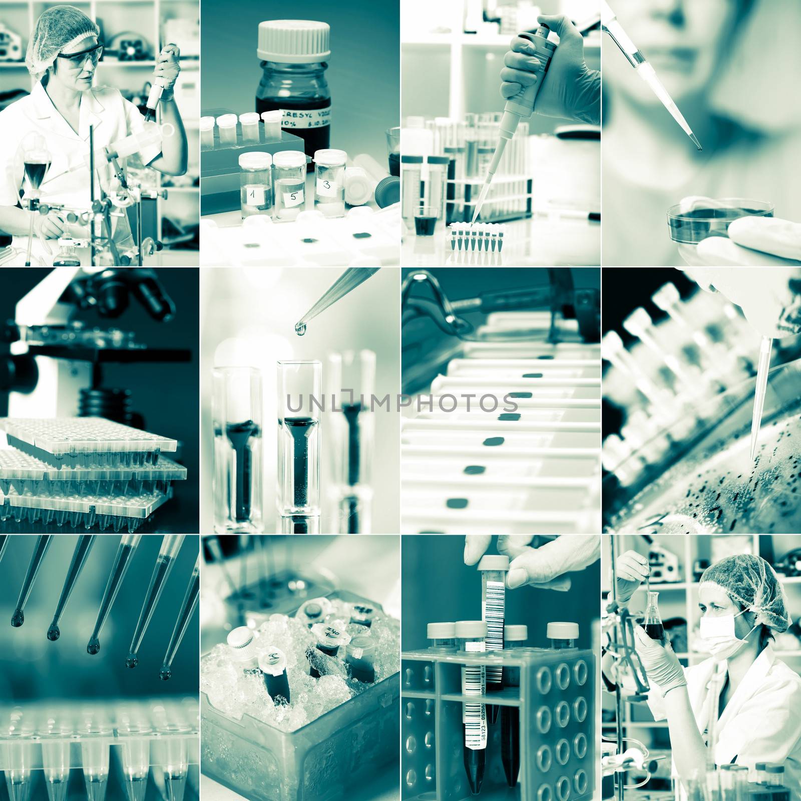 Work in the microbiology laboratory, medical research set  by motorolka