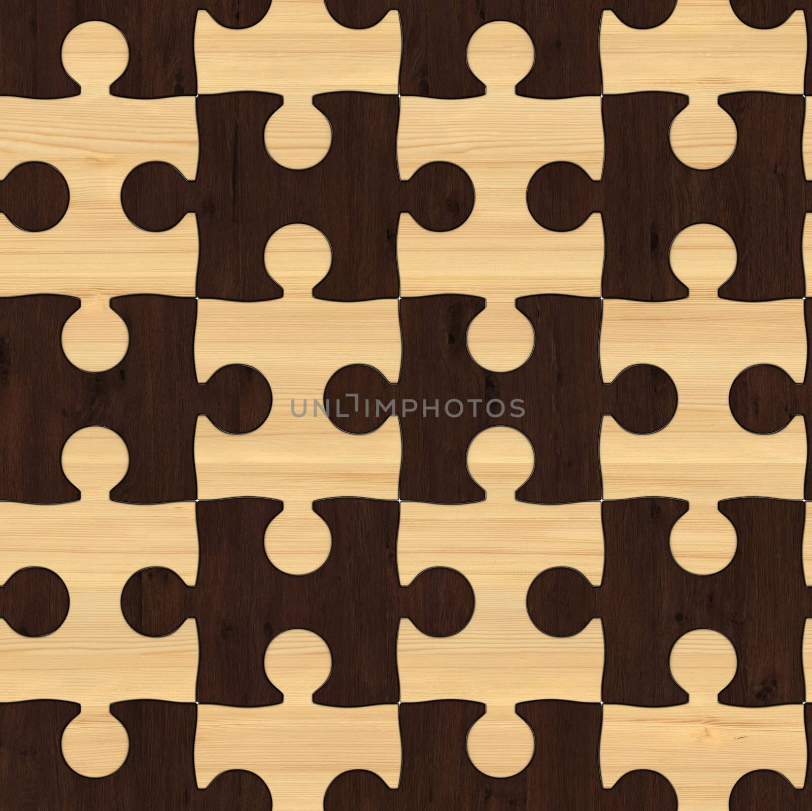 Seamless texture white puzzle. 3D image