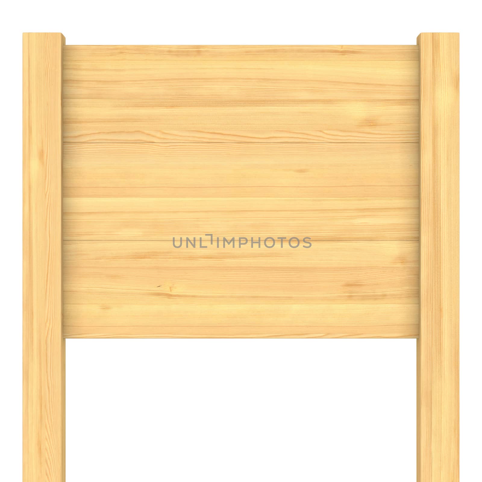 wooden signboard on white. Isolated 3D image