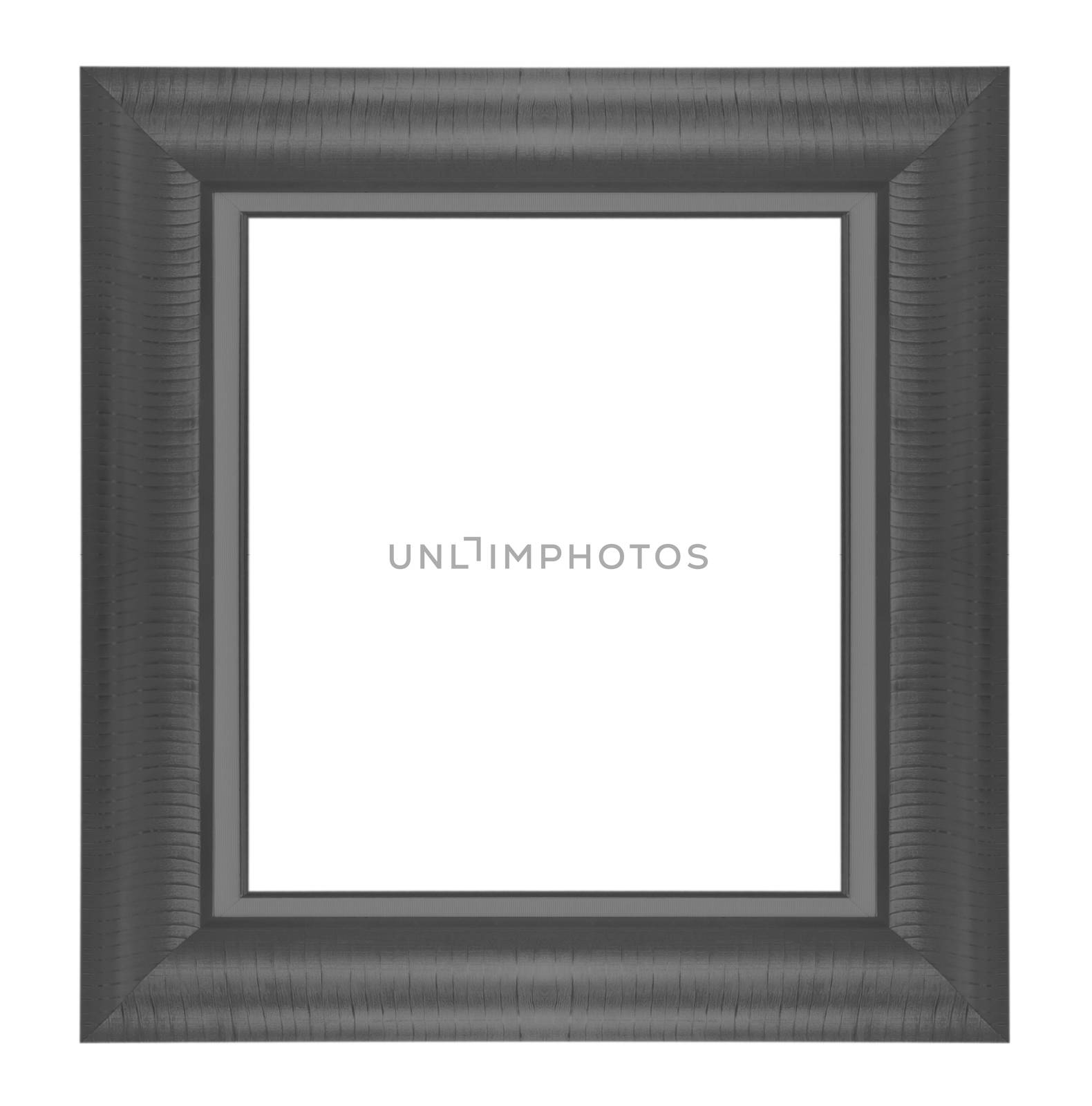 Old antique wooden frame isolated on white background.