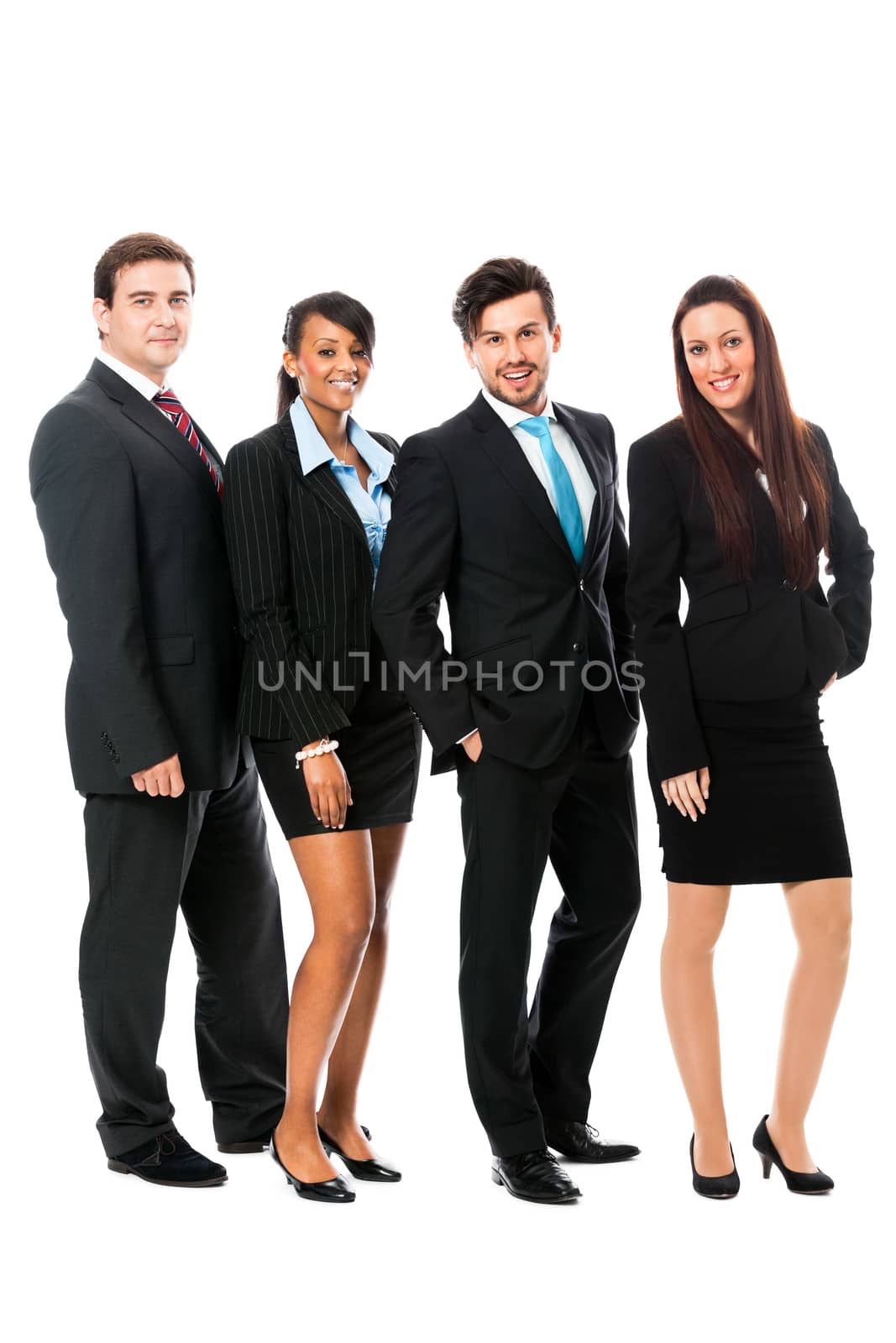 business team diversity happy isolated on white