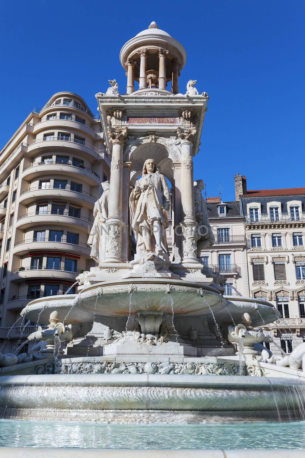 Renewed fountain in Place des Jacobins, Lyon 