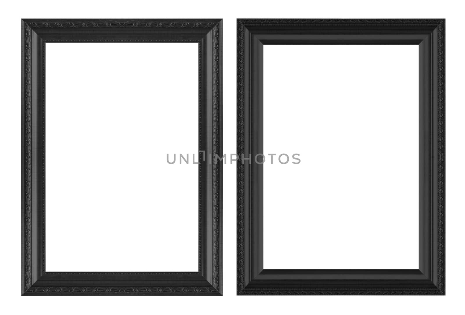 Classic wooden frame isolated on white background