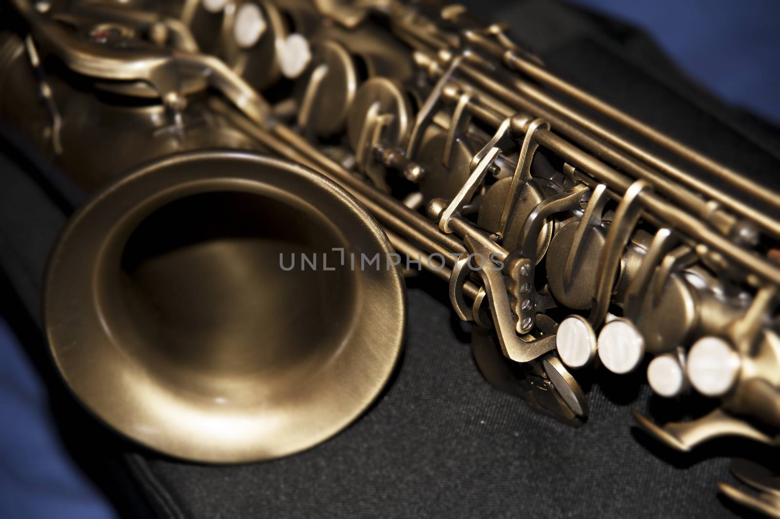 saxophone on a blue background