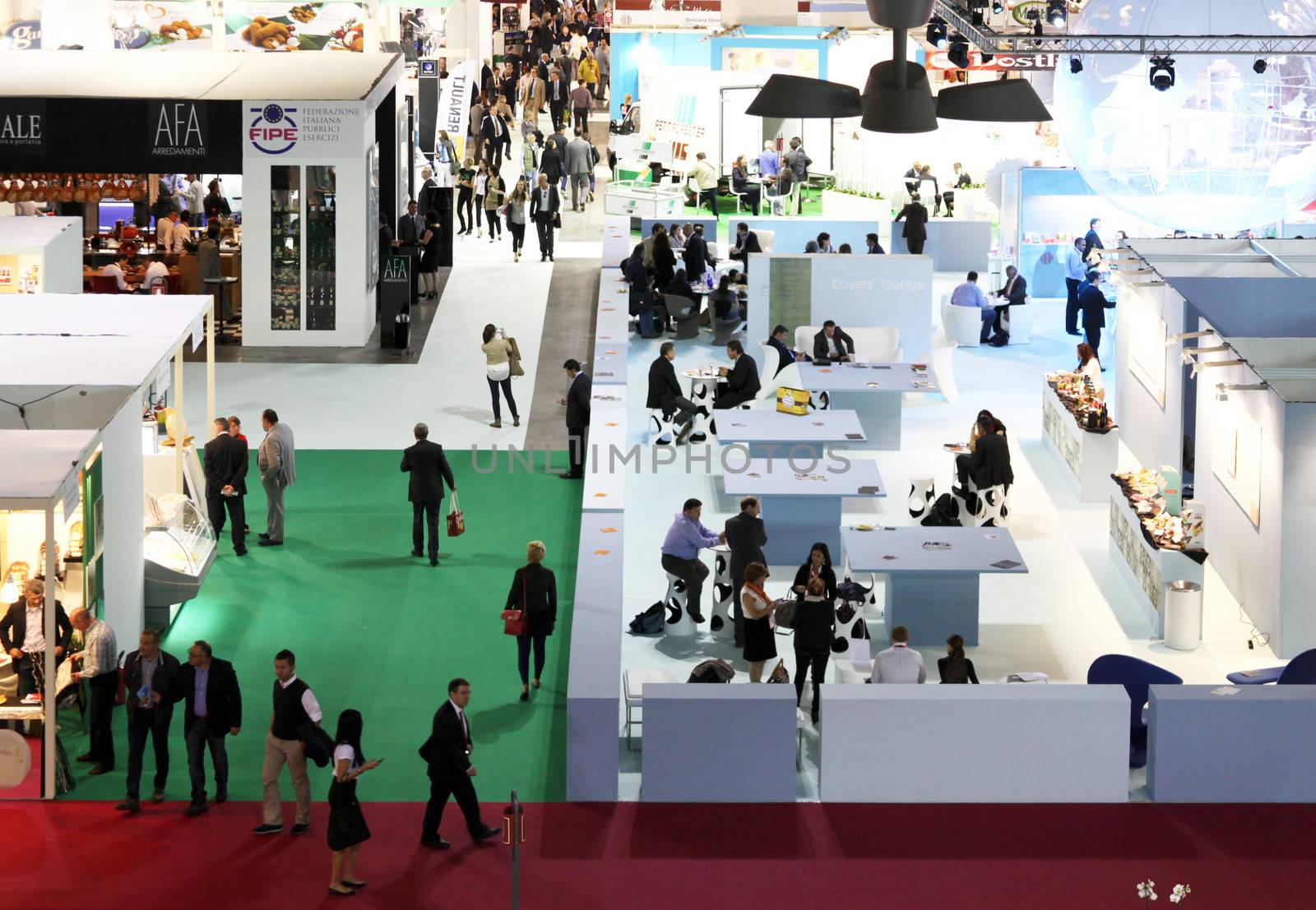 People visit local and regional food productions at Tuttofood 2013, Milano World Food Exhibition.