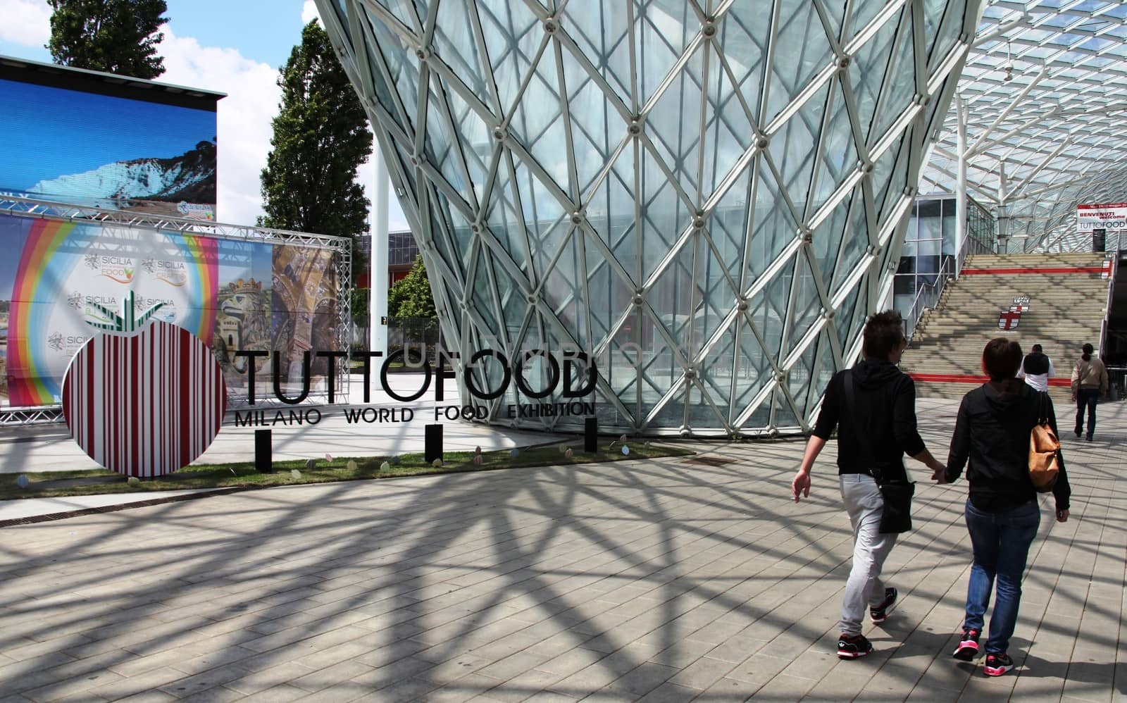 People enterTuttofood 2013, Milano World Food Exhibition.