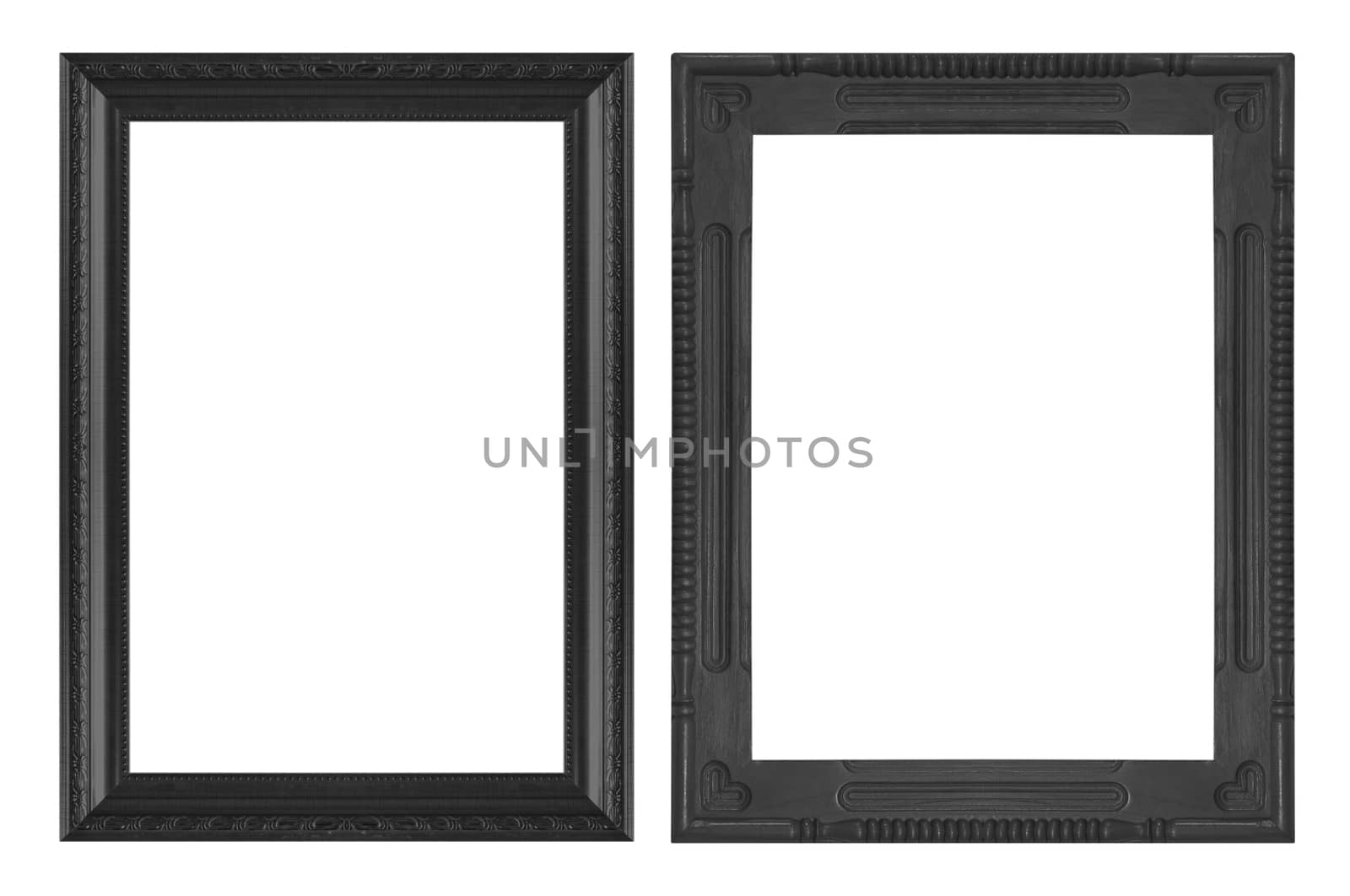 Classic wooden frame isolated on white background