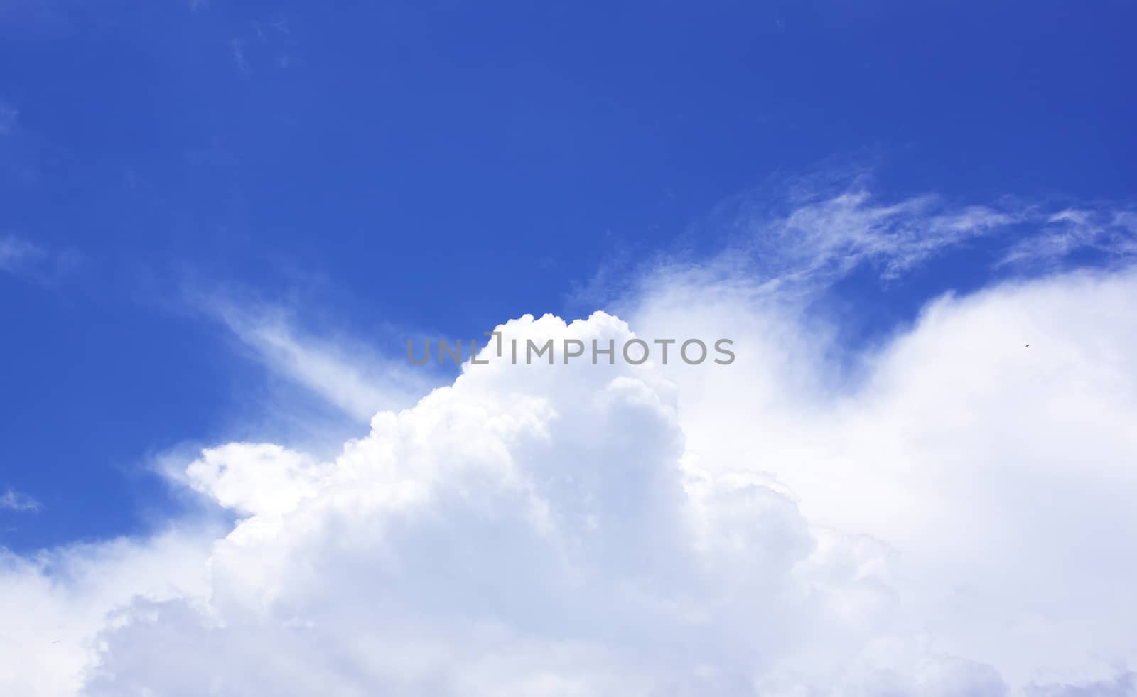 White fluffy clouds in the blue sky