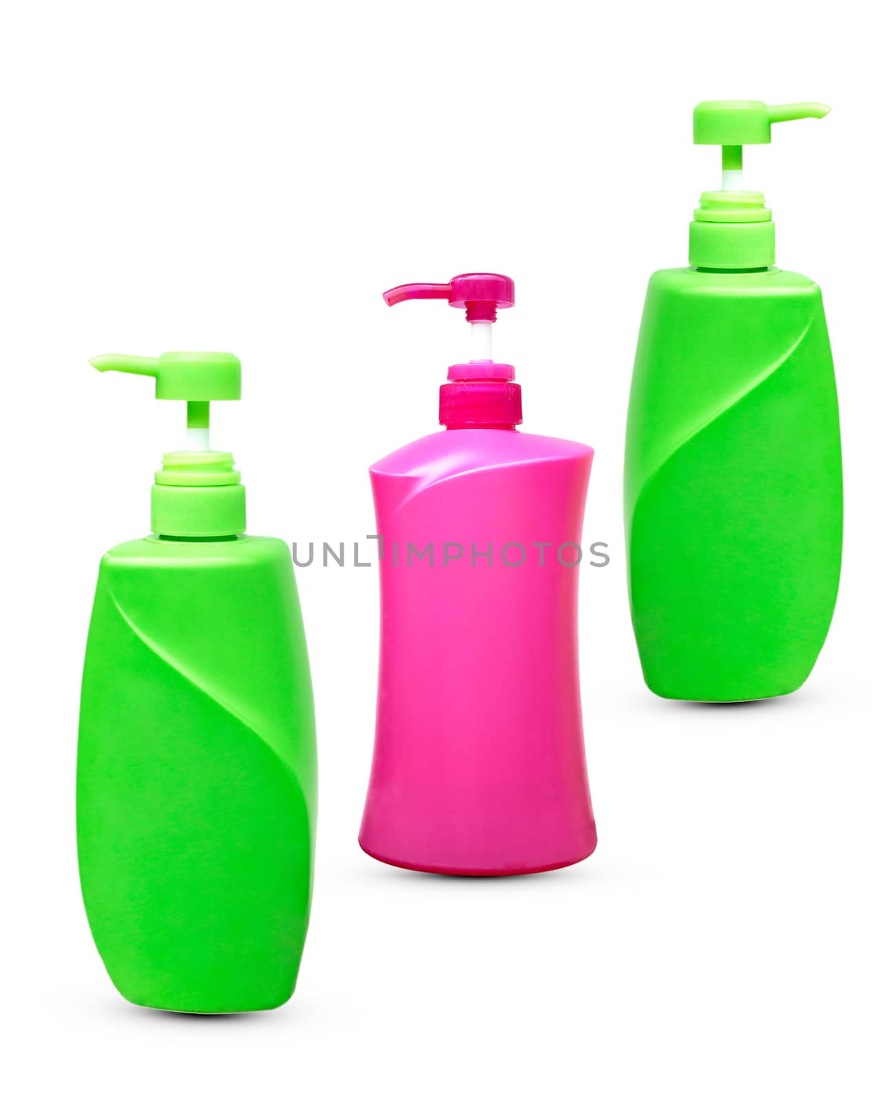 Plastic containers for household water isolated white background.