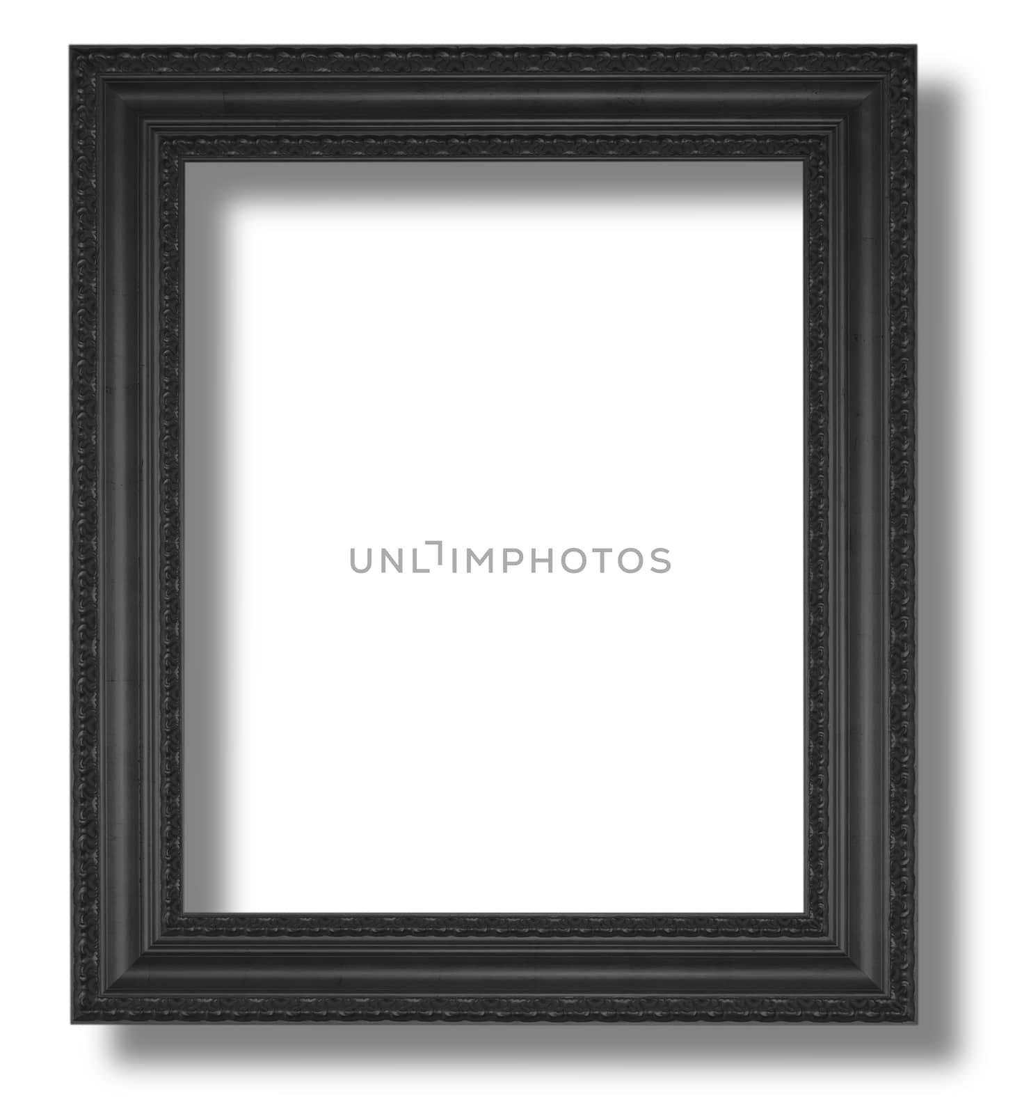 Antique Golden Frame Isolated On White Background