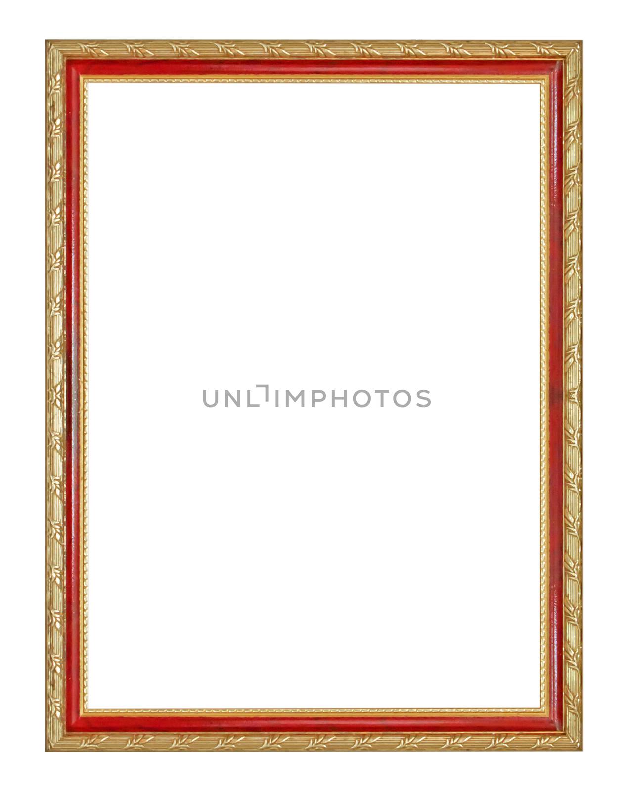 Antique Golden Frame Isolated On White Background