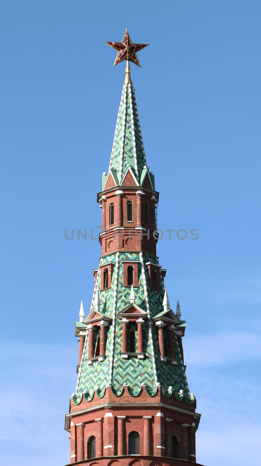 Moscow Kremlin tower with red star