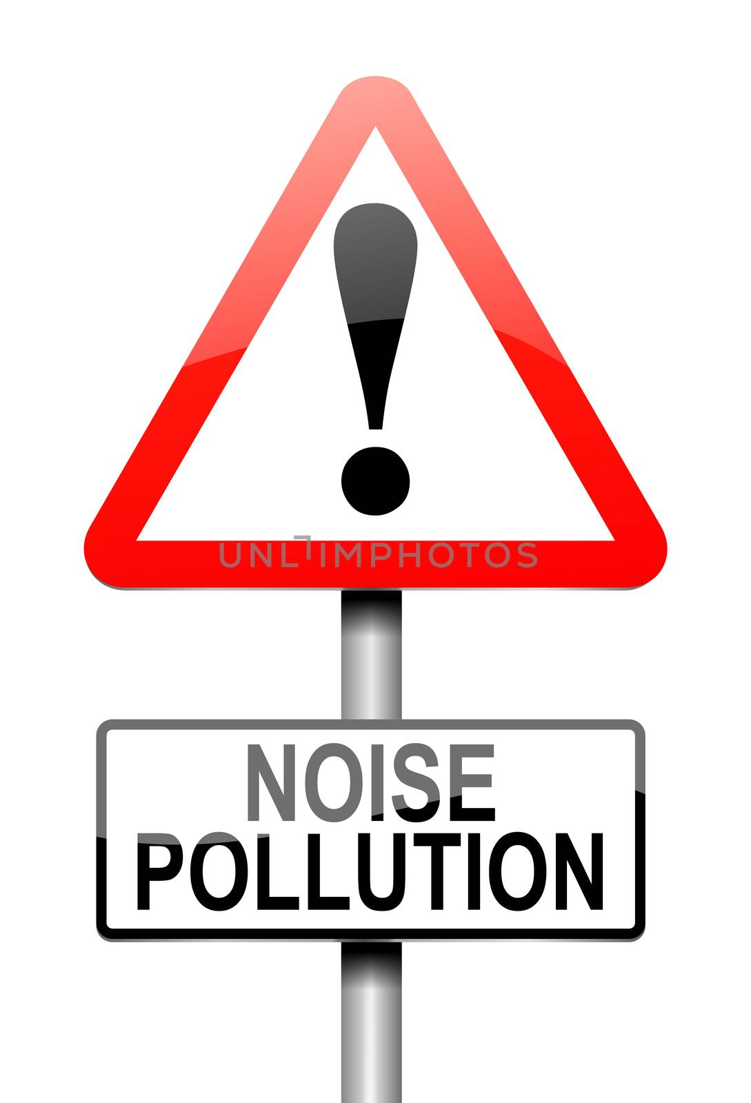 Illustration depicting a sign with a noise pollution concept.