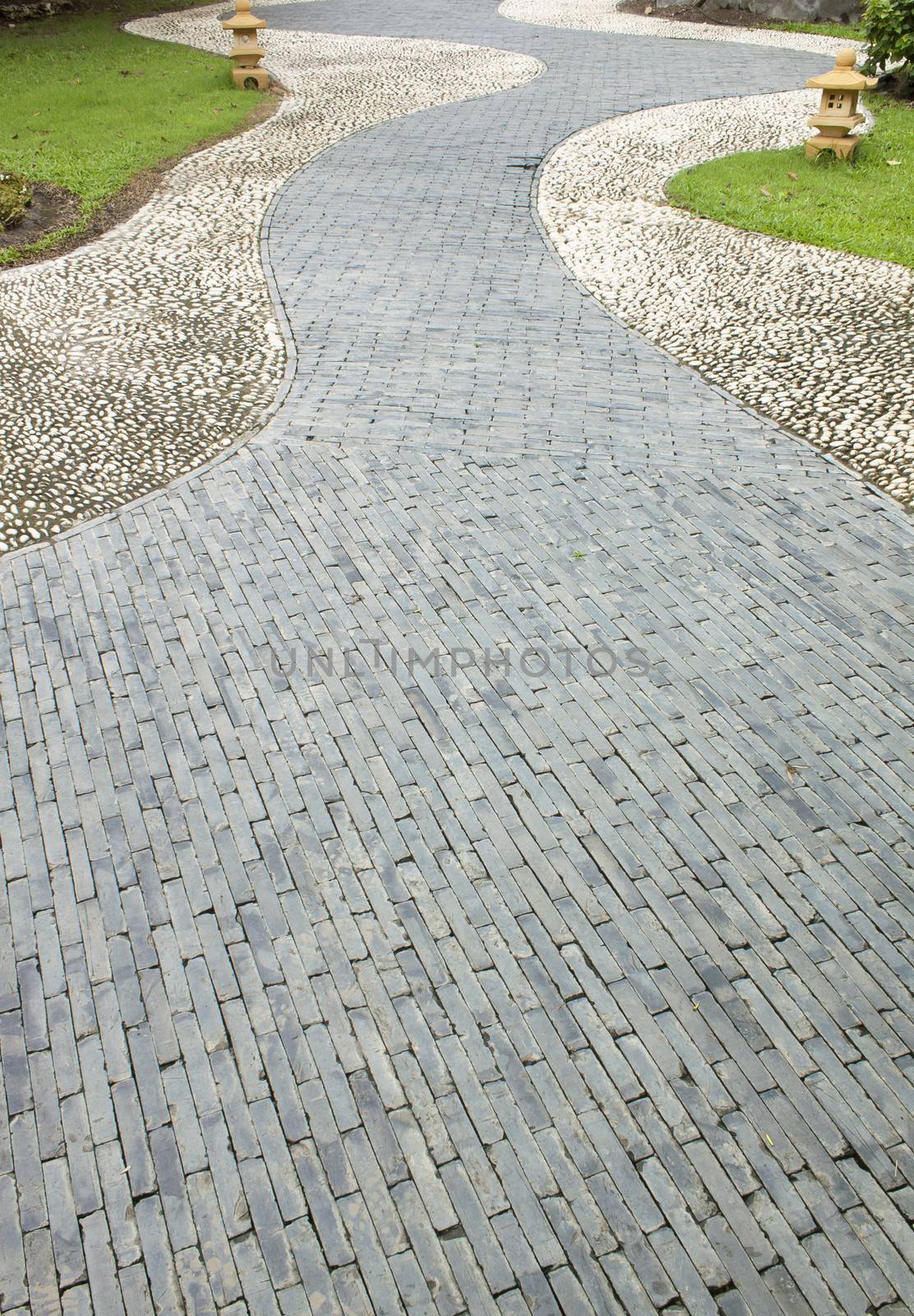 Road Walk the cobblestone old weathered beautiful.