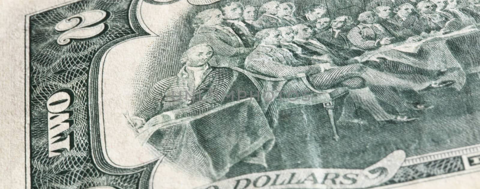 two dollar bill. close-up photo