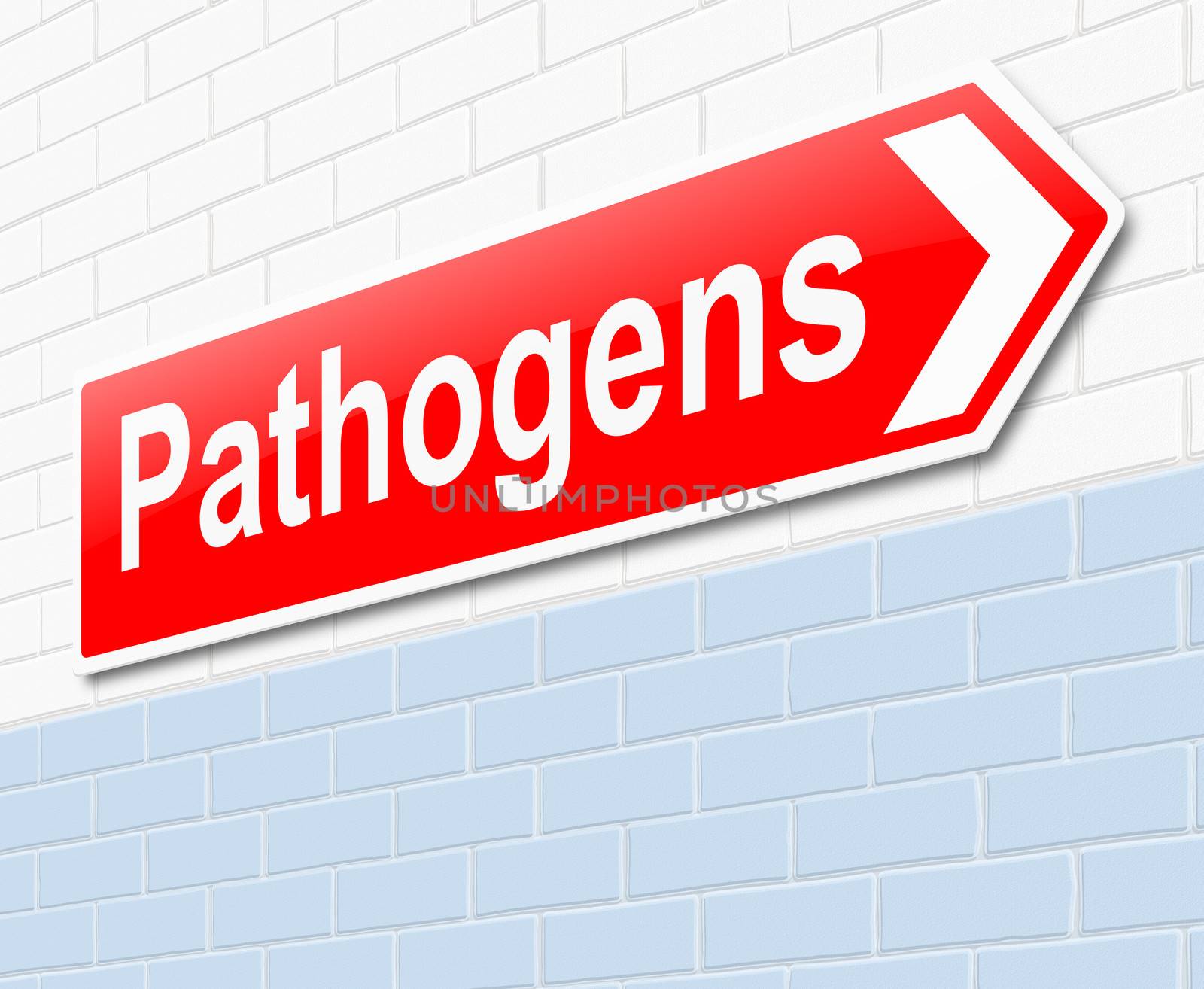 Illustration depicting a sign with a pathogens concept.