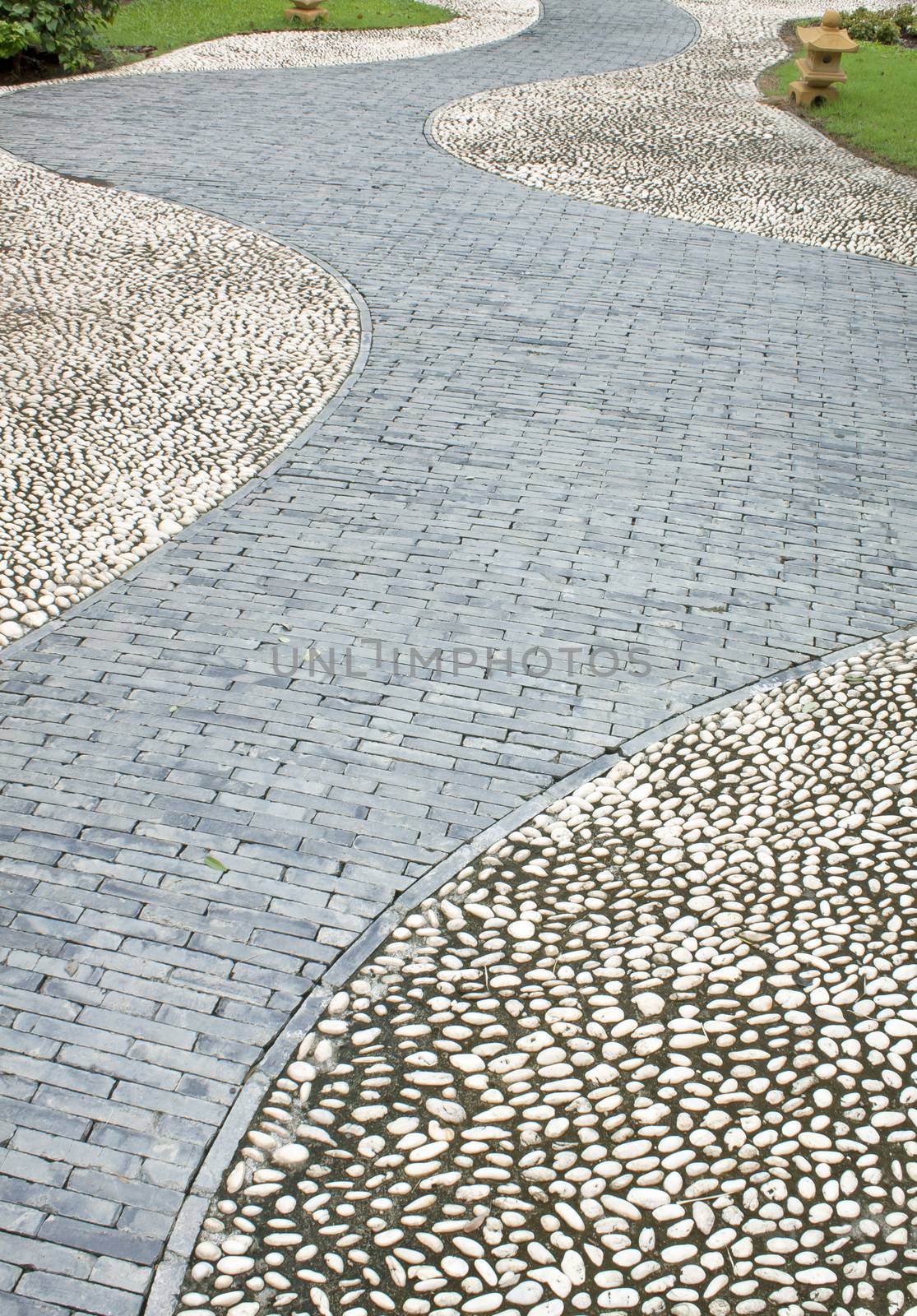 Road Walk the cobblestone old weathered beautiful.