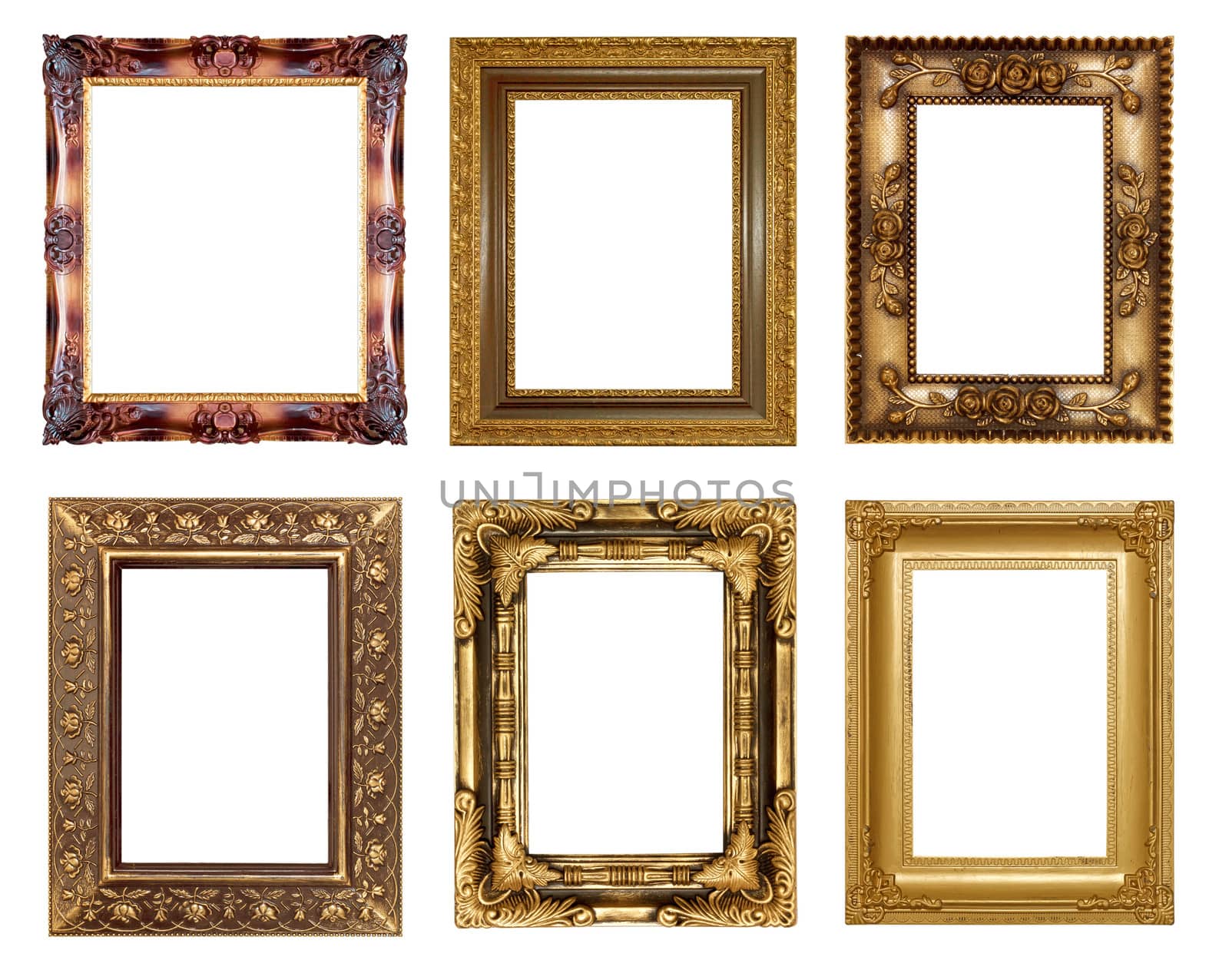 Set of vintage frame isolated on white background