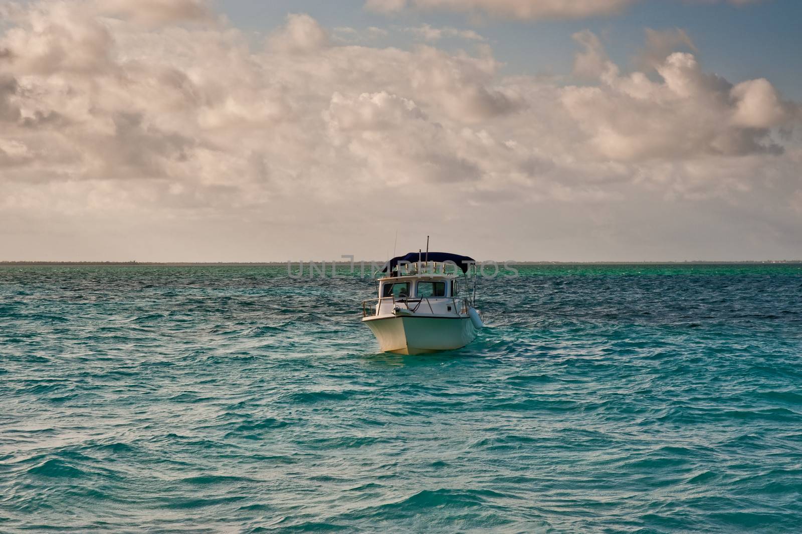 Boat floating on the water