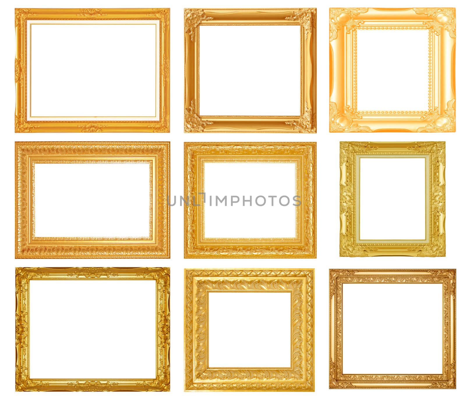 Set picture frame isolated on white background