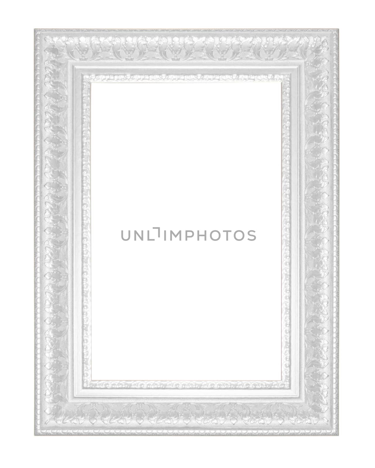 Old Antique  frame Isolated Decorative Carved Wood Stand Antique Black  Frame Isolated On White Background