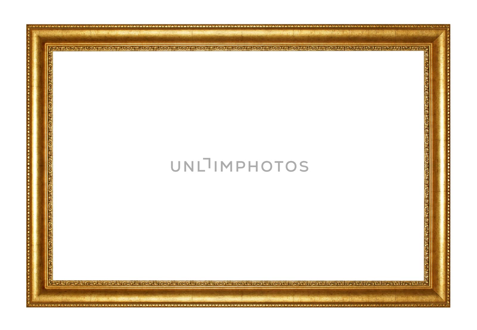 Old Antique gold  frame Isolated Decorative Carved Wood Stand Antique Black  Frame Isolated On White Background