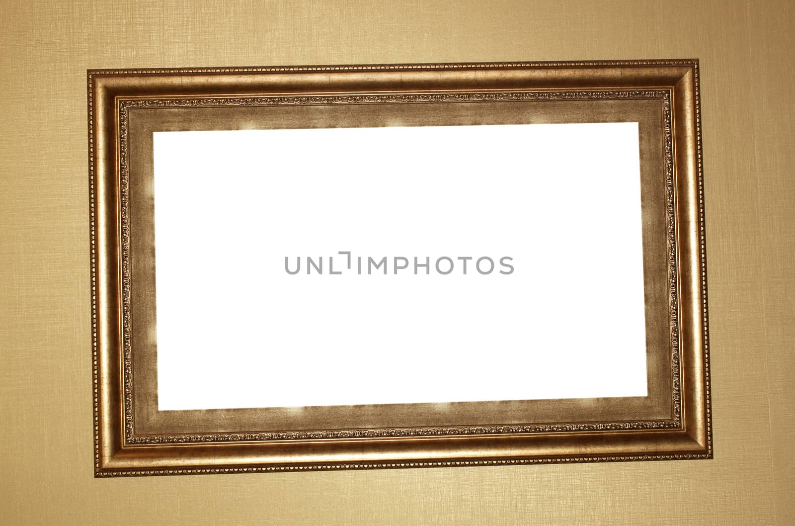 Old Antique gold  frame Isolated Decorative Carved Wood Stand Antique Black  Frame Isolated On White Background