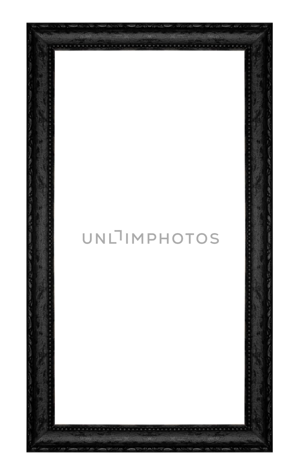 Old Antique Black  frame Isolated Decorative Carved Wood Stand Antique  Frame Isolated On White Background