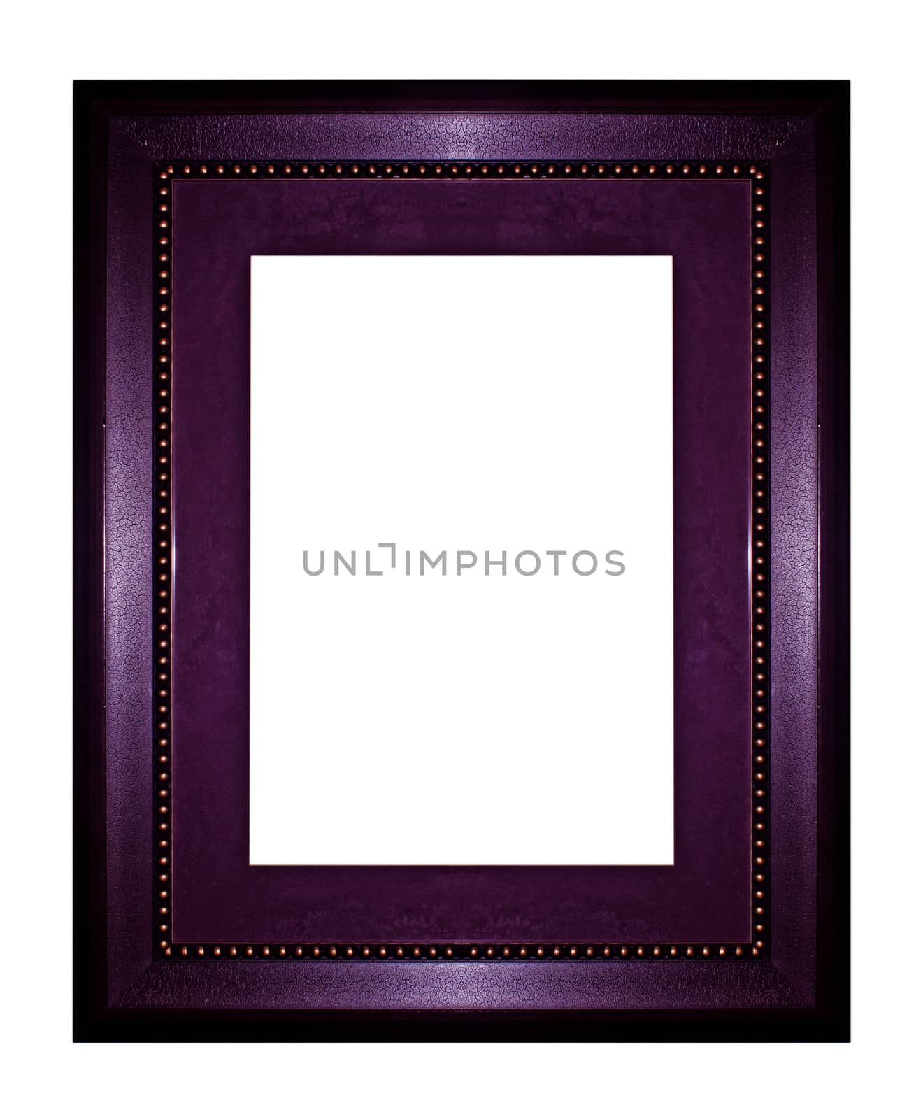 Black wooden picture frame isolated on white background.