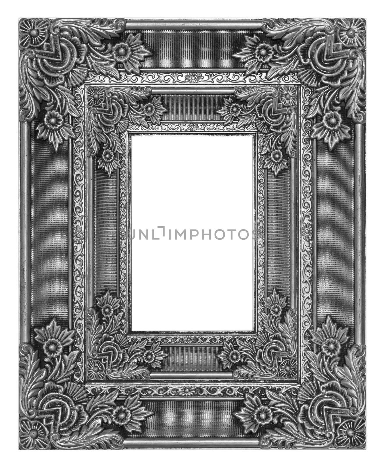 Antique Black  Frame Isolated On White Background