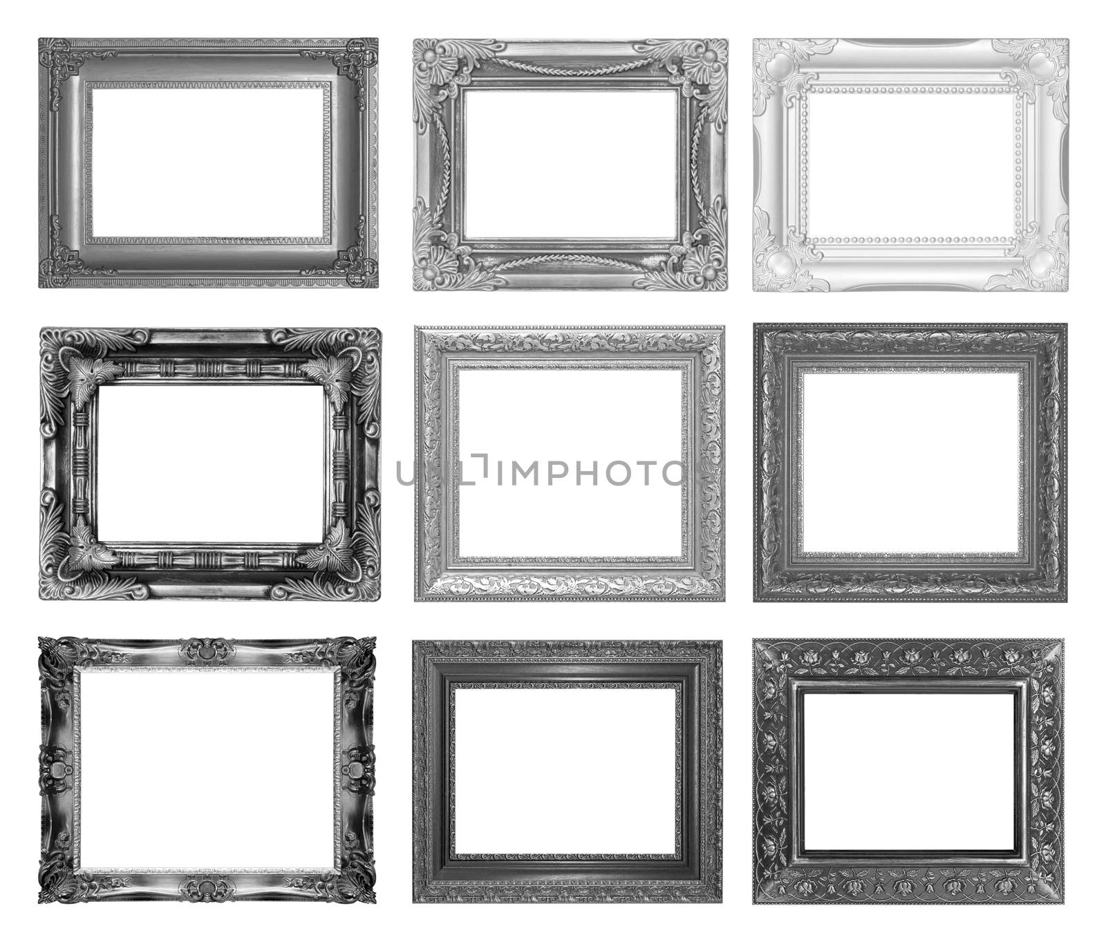 Set picture frame isolated on white background