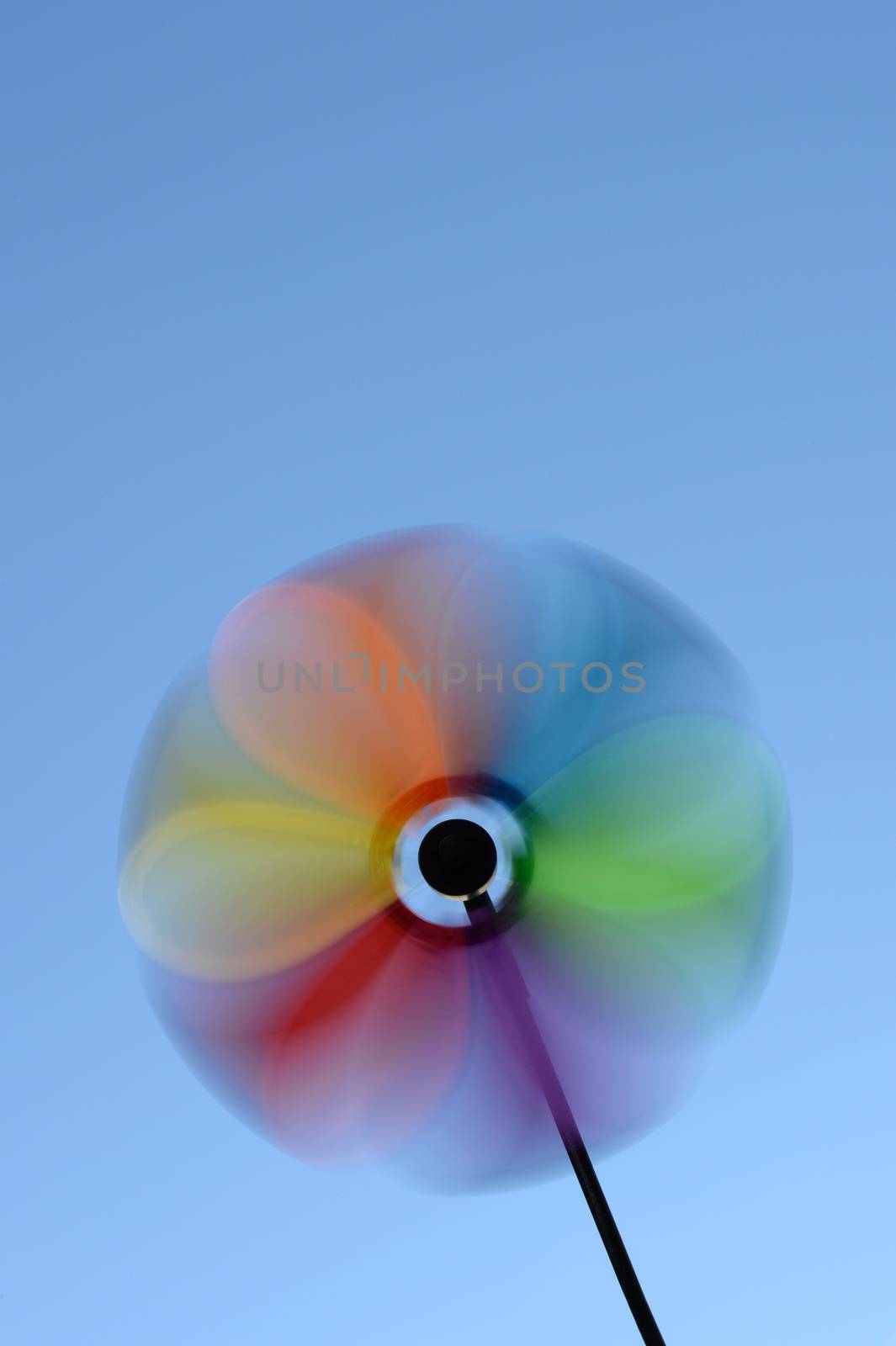 A close up shot spinning wind whirly gig