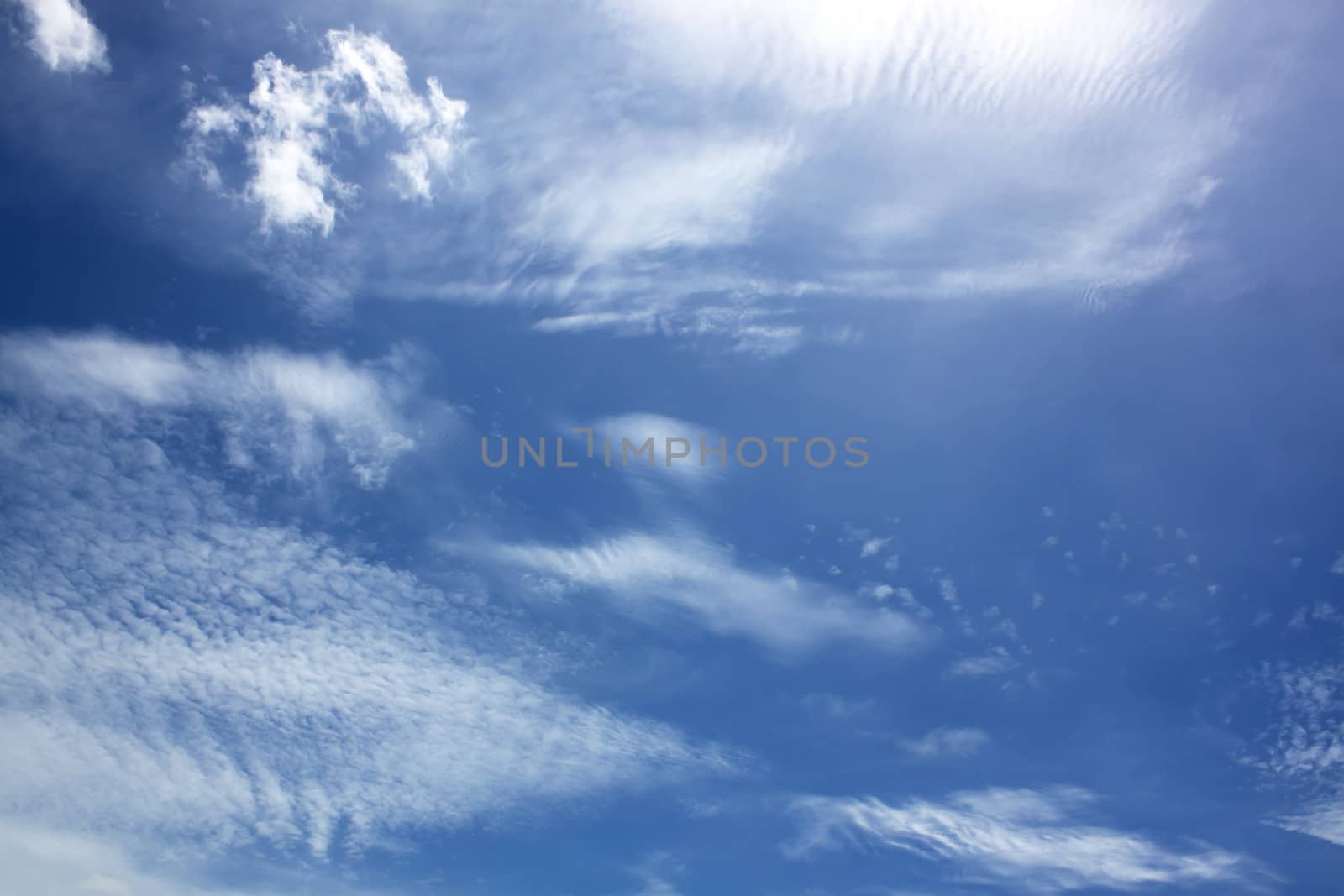 Blue sky with cloud closeup by janniwet