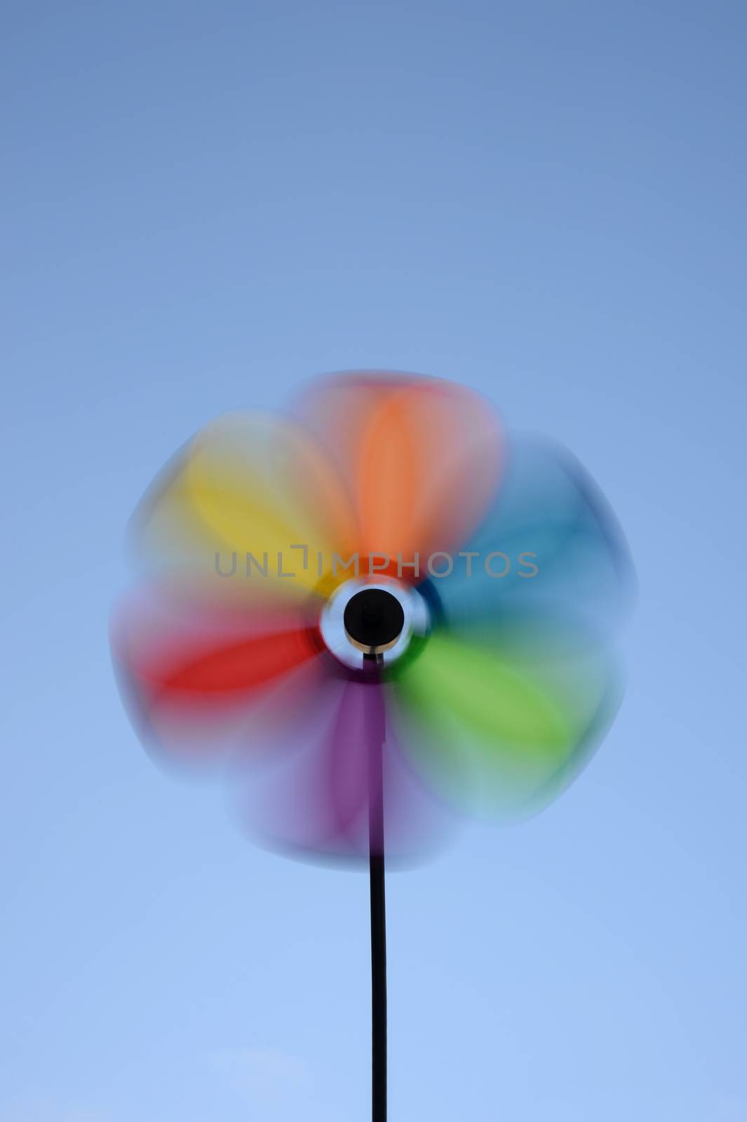 A close up shot spinning wind whirly gig