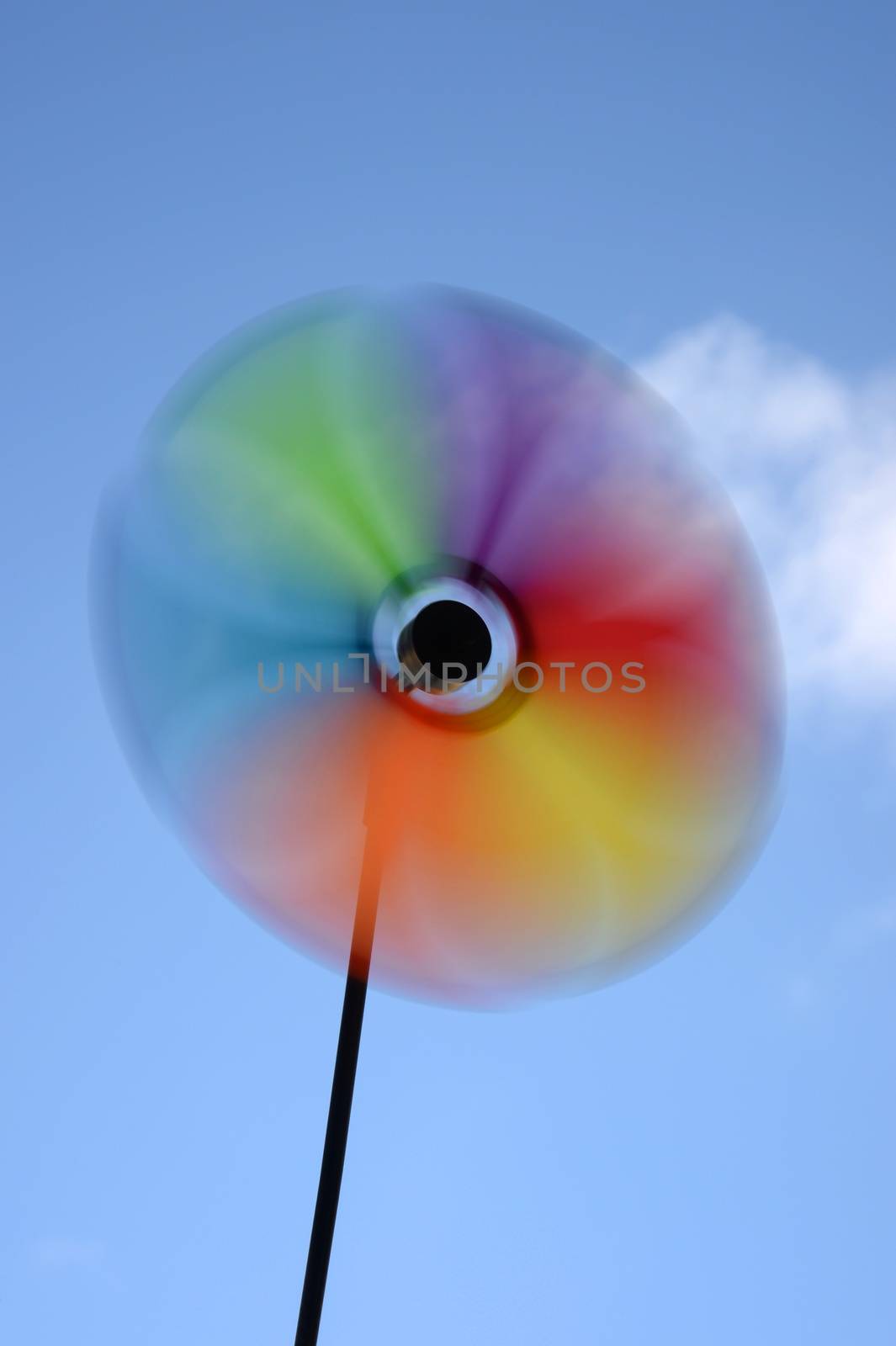 A close up shot spinning wind whirly gig