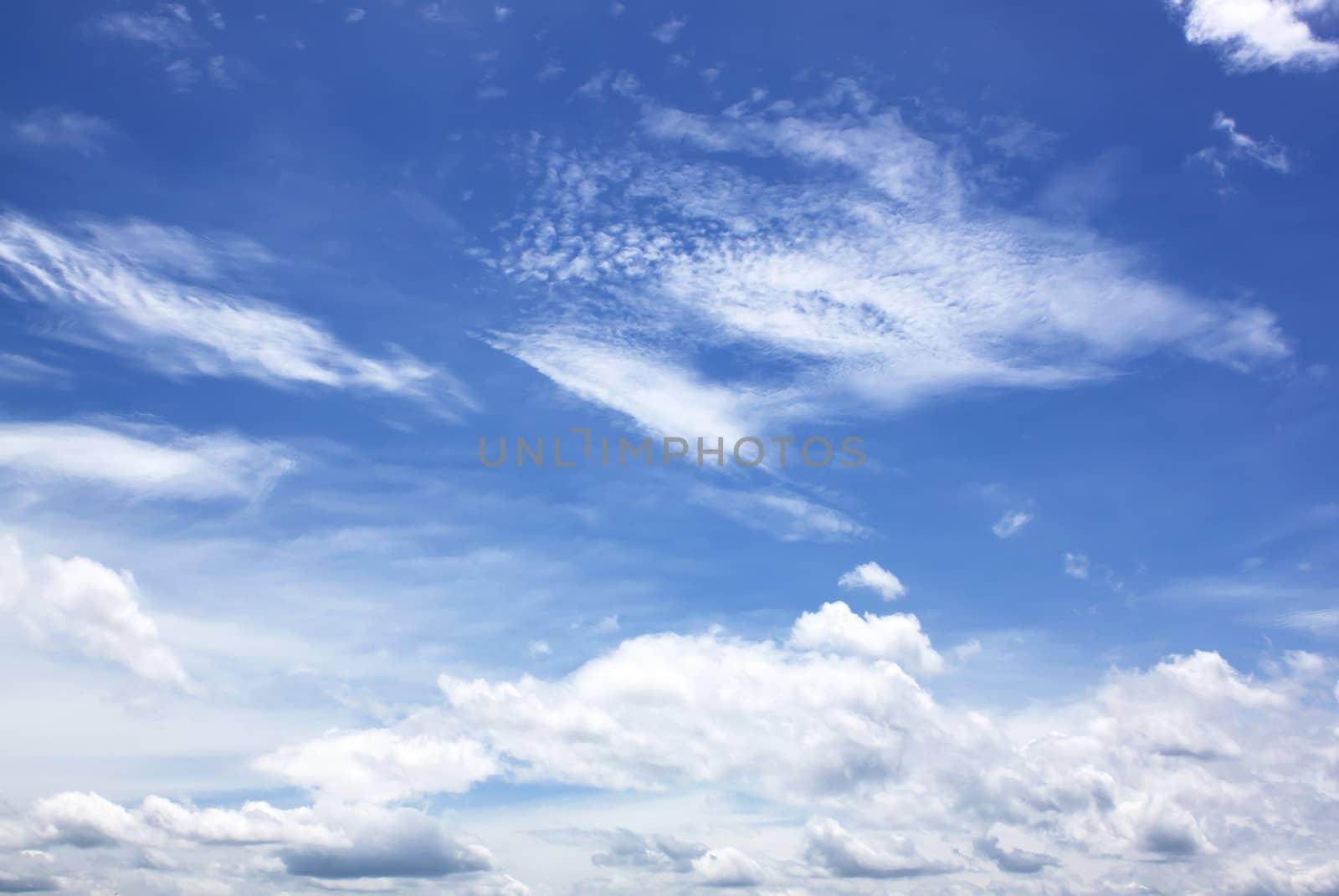 Blue sky with cloud closeup by janniwet