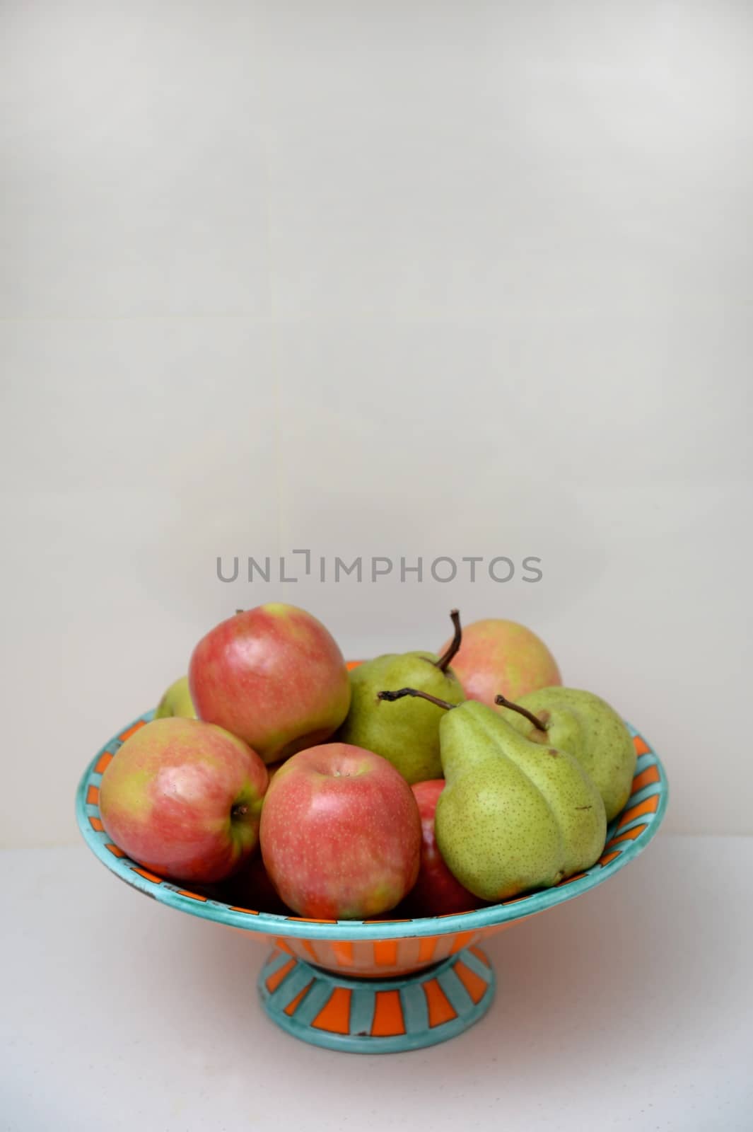 Fresh fruit isolated on a kitchen bench