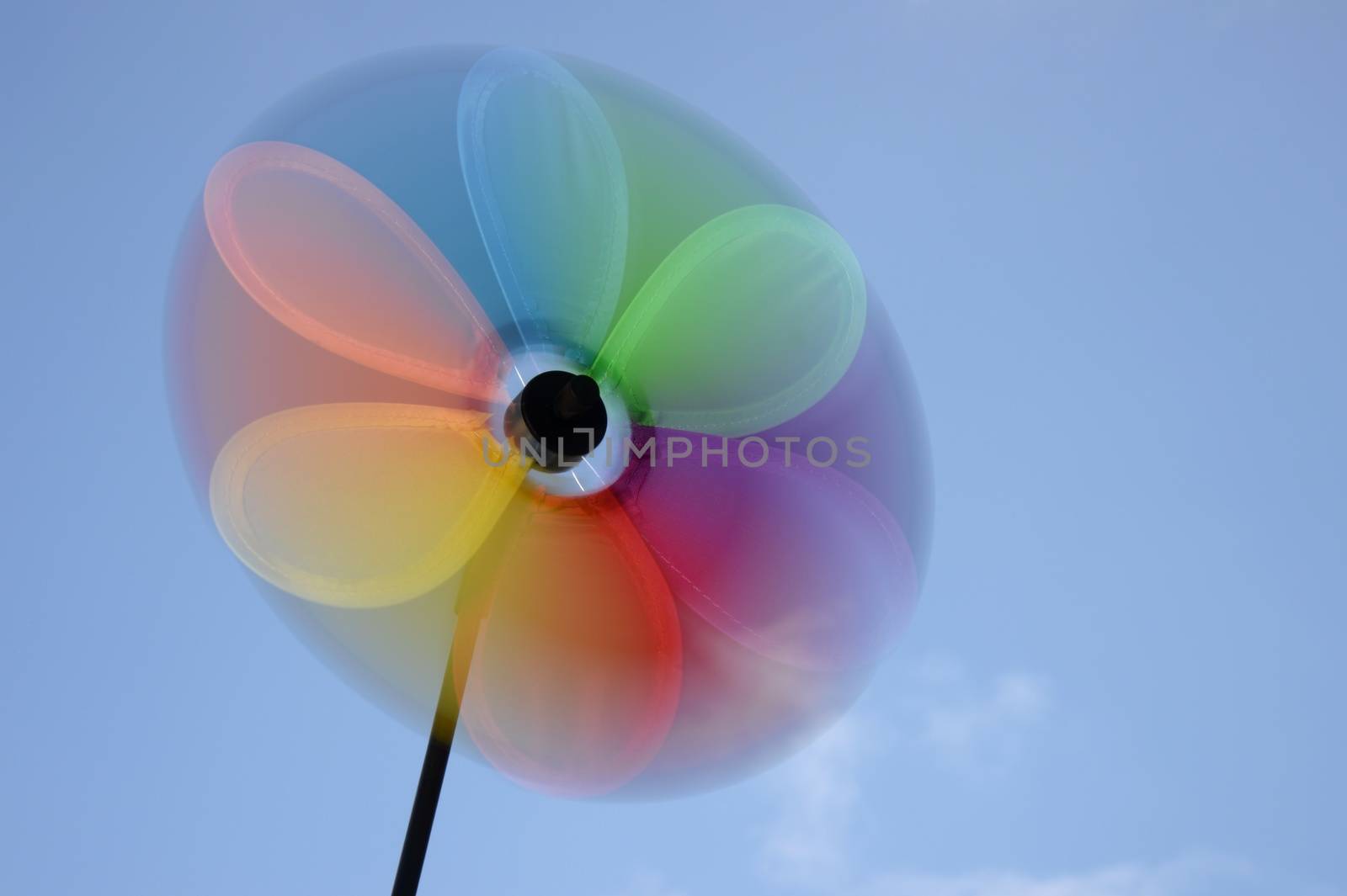 A close up shot spinning wind whirly gig