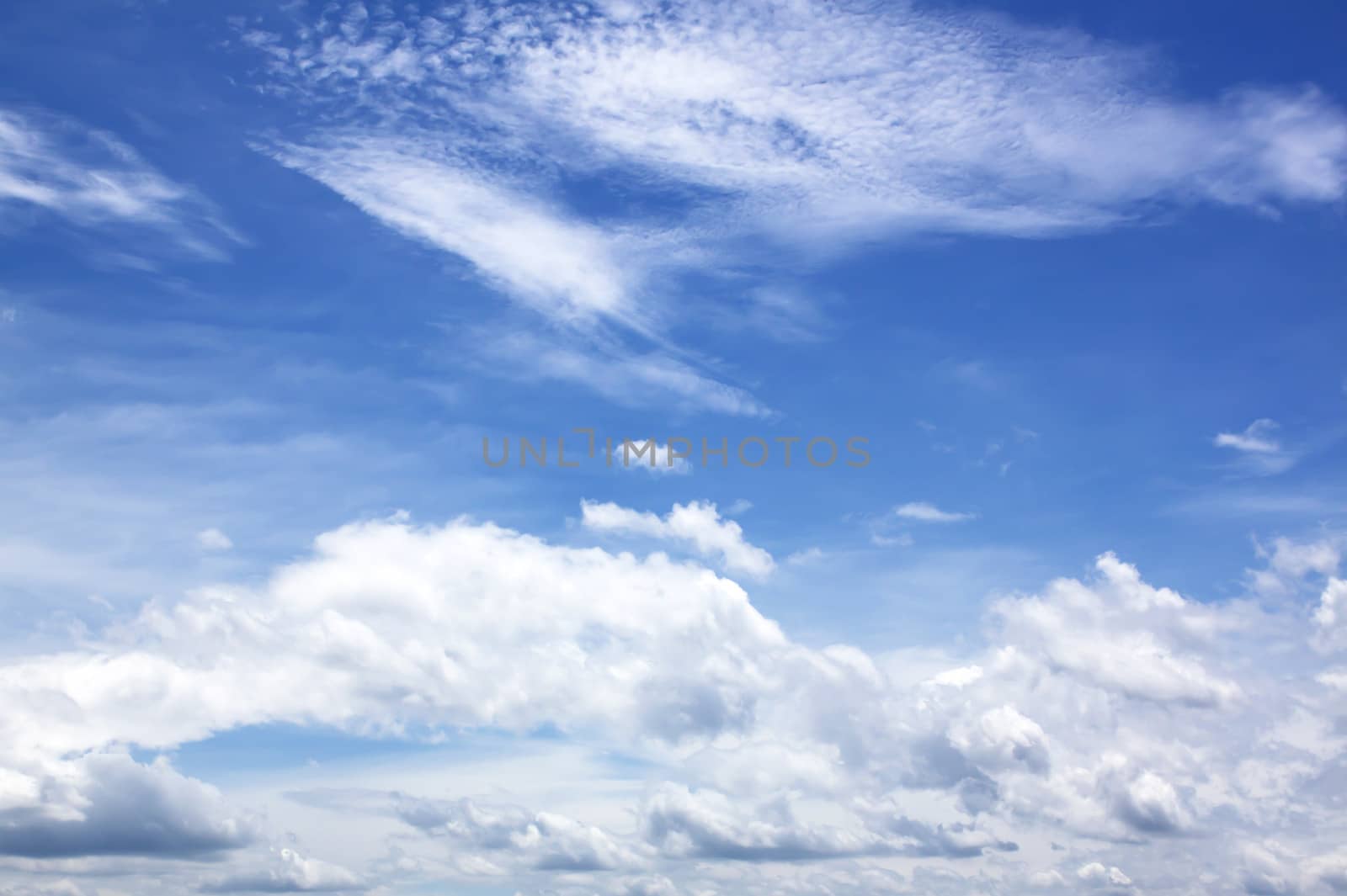 Blue sky with cloud close up natural background.