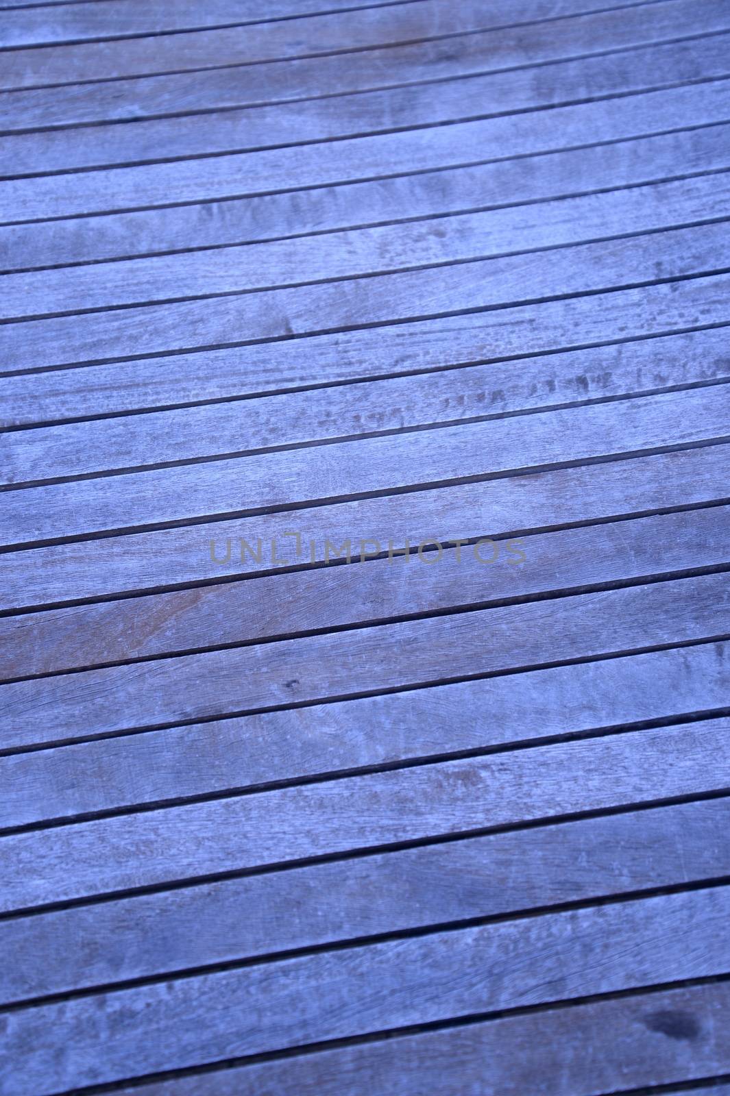 A close up shot of wooden timber decking