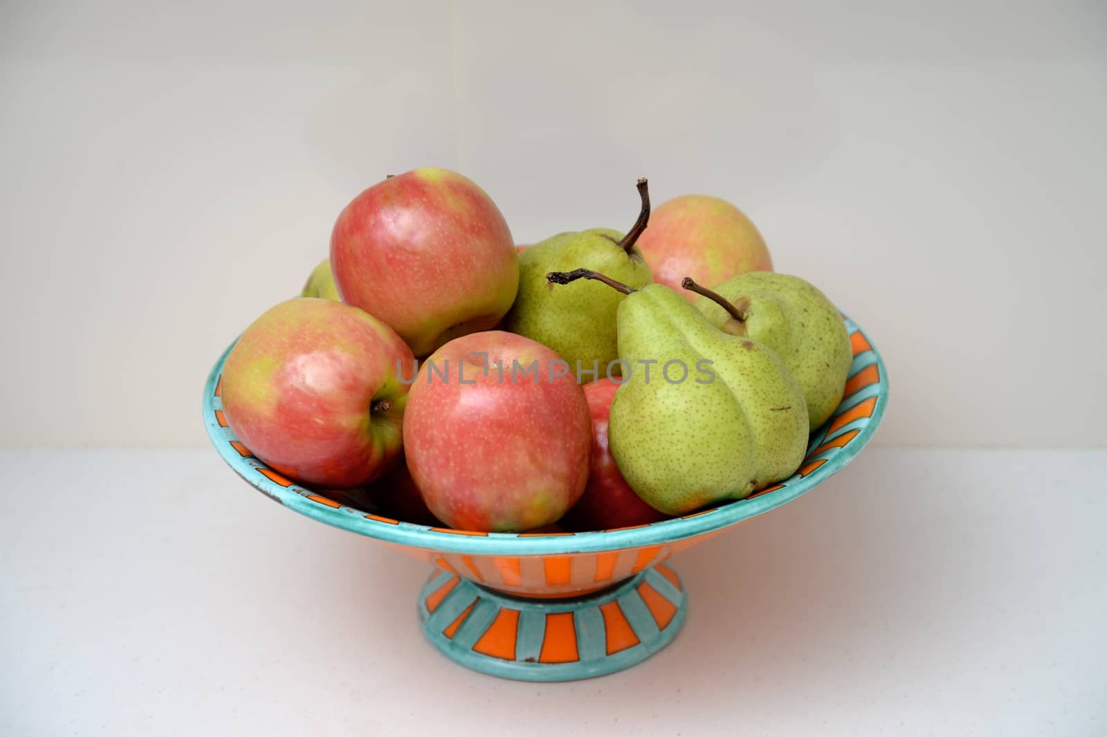 Fresh fruit isolated on a kitchen bench