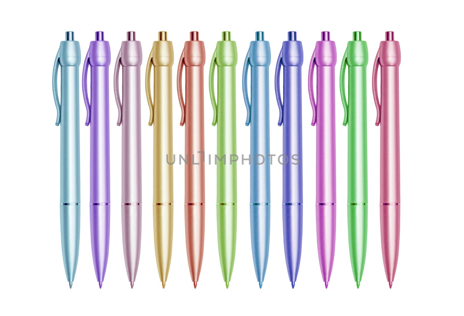 multi color pen isolated on a white background.