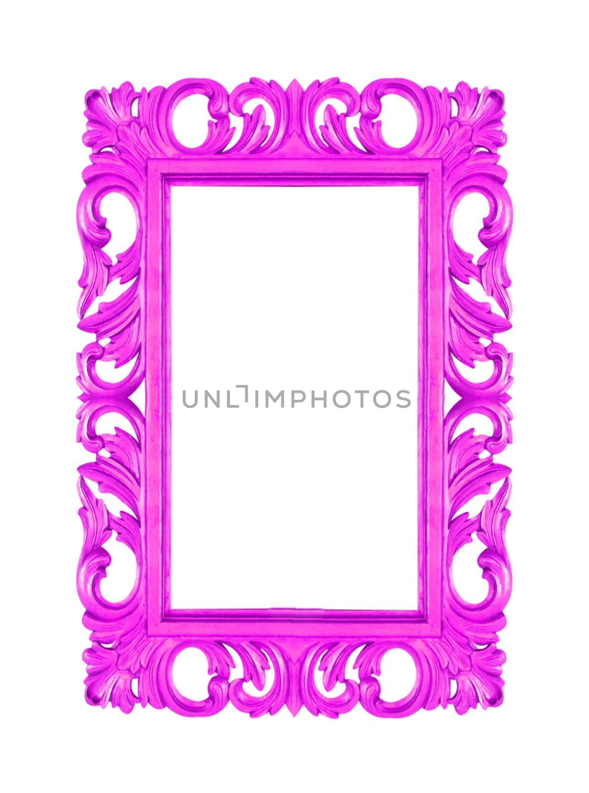 Antique  Purple  Frame Isolated On White Background