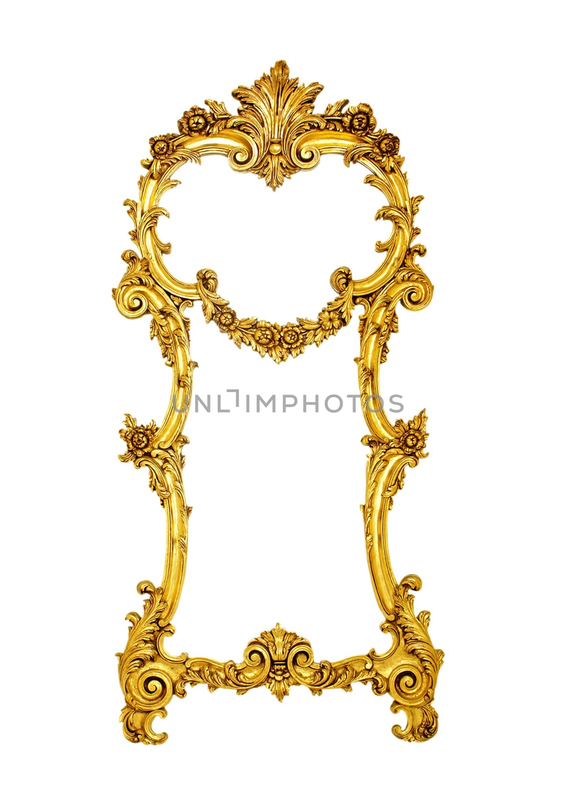 Antique Yellow Frame Isolated On White Background