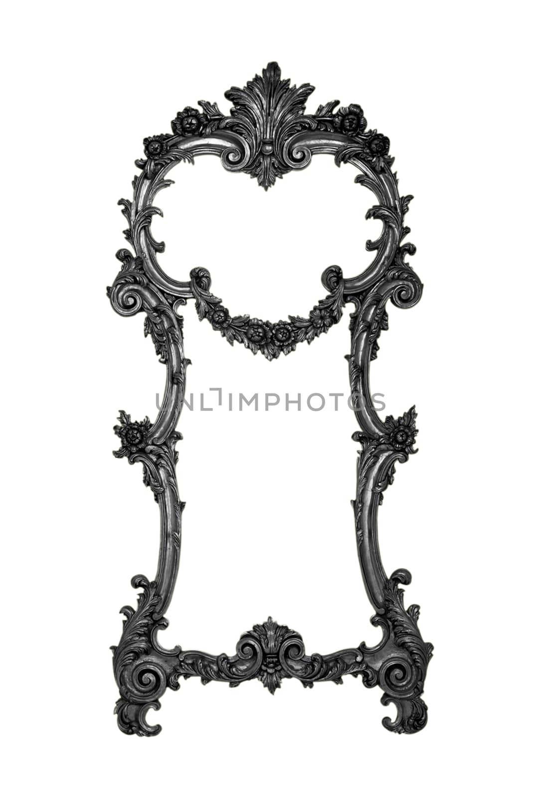 Antique  Black Frame Isolated On White Background